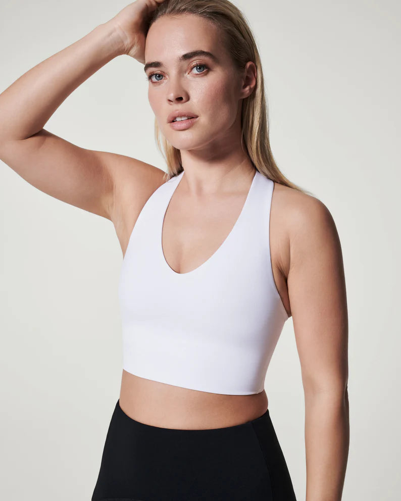 Spanx- Longline Medium Impact Sports Bra in White