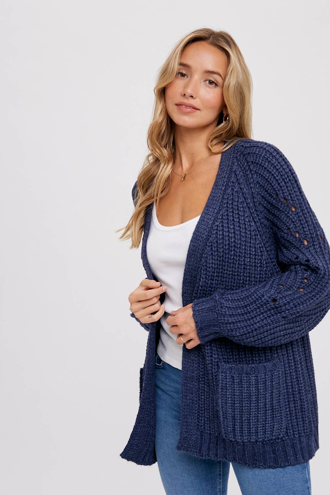 The Debbie Chunky Cardigan in Navy