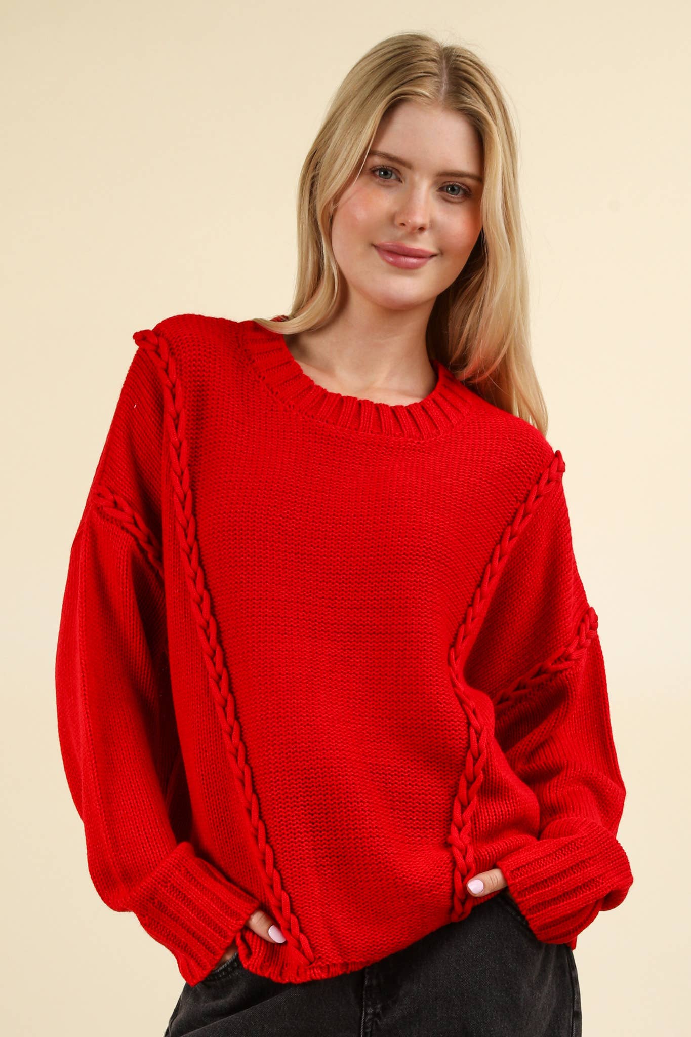 The Cindy Sweater in Red