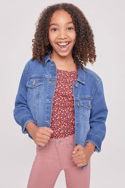 Girls Basic Oversized Denim Jacket by YMI