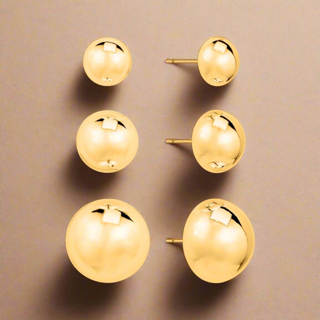 Simple Semi Circle Set of Four Stud Earrings: MATTE GOLD