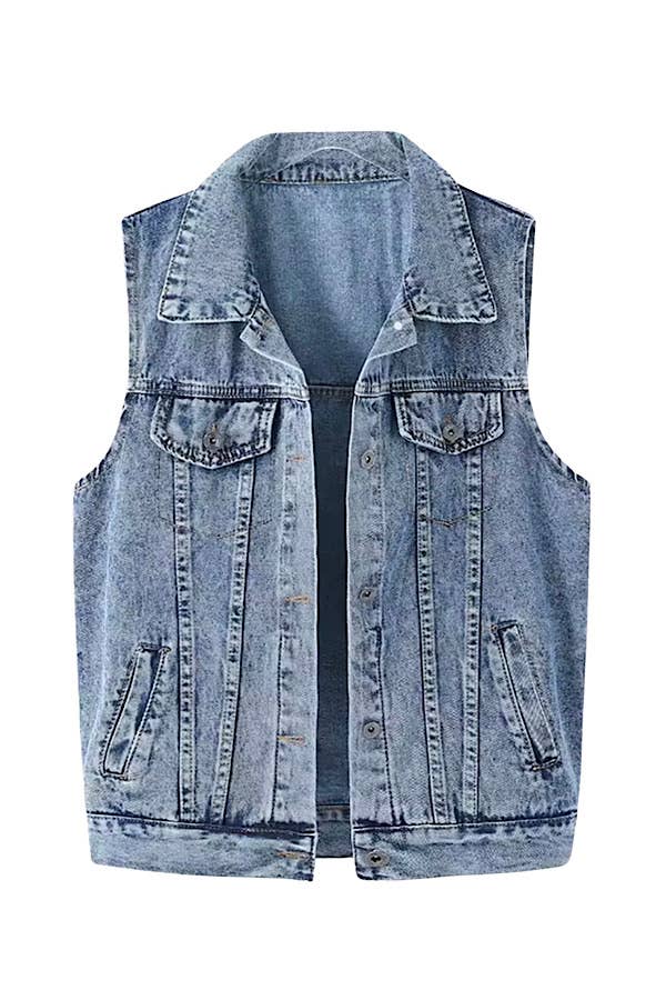 Morgan Sleeveless Denim Vest