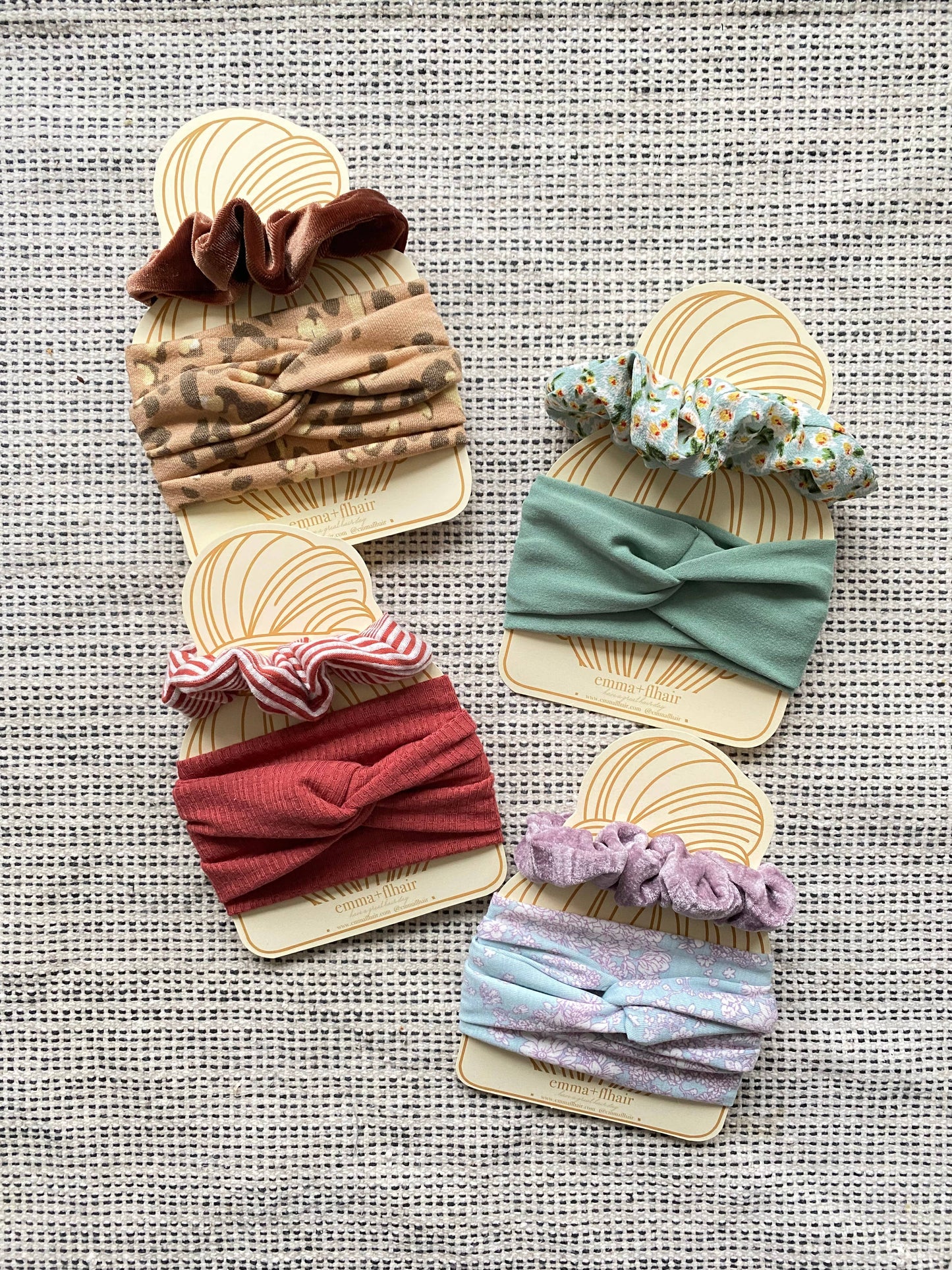 Assorted Headband and Scrunchie Set on Hair Card