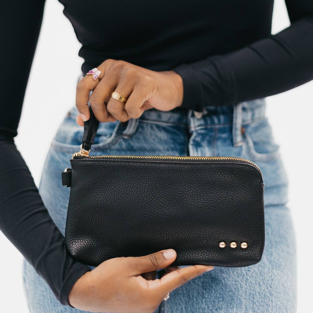 Cece Card Holder Clutch Bag: Black