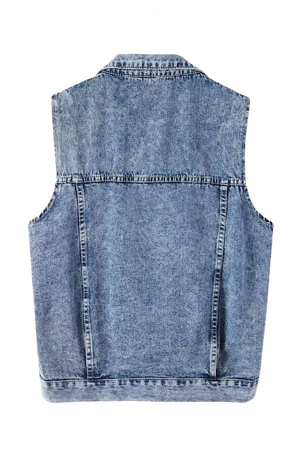 Morgan Sleeveless Denim Vest