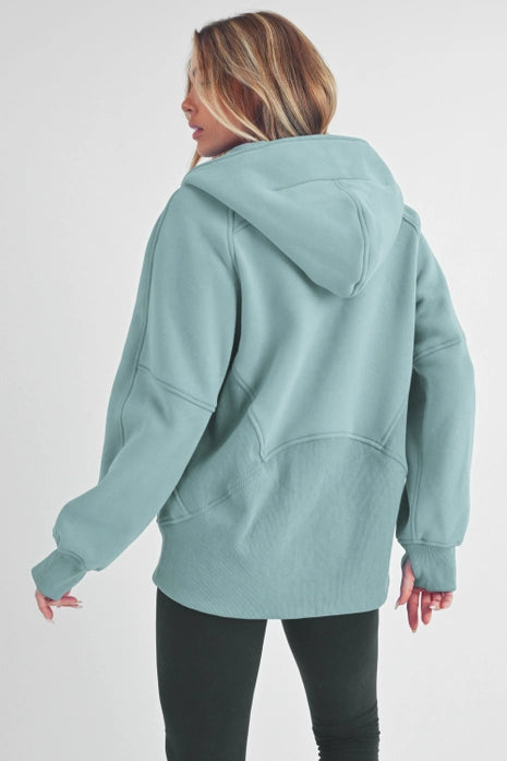 Mila Half Zip Pullover in Pale Blue