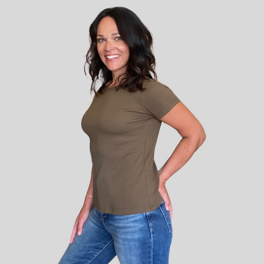 Lexi Tee in Caper Green by Thread & Supply