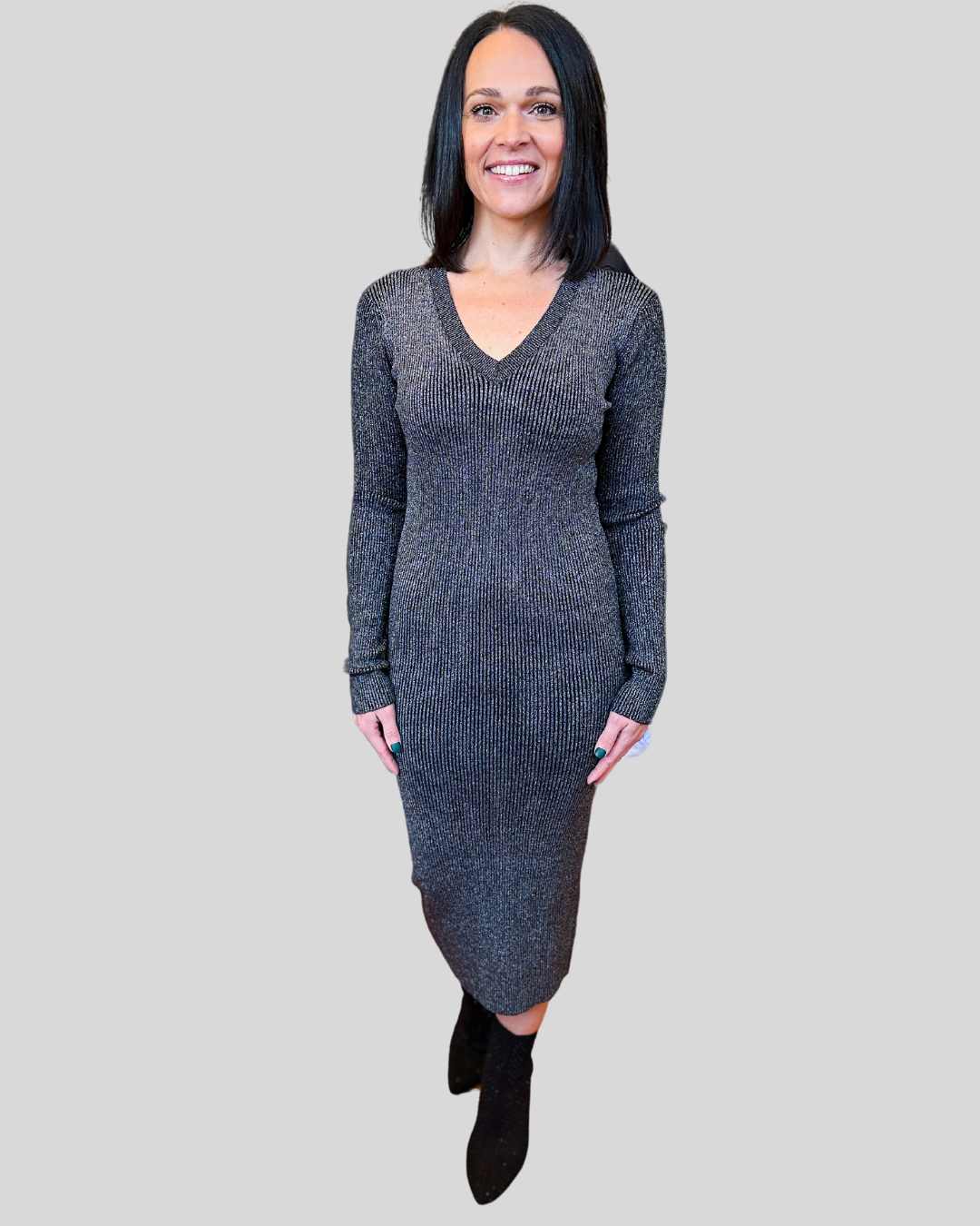 Leather-Like Combo Fitted Dress – Spanx