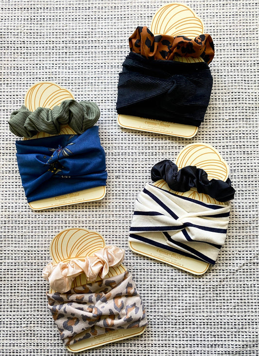 Assorted Headband and Scrunchie Set on Hair Card