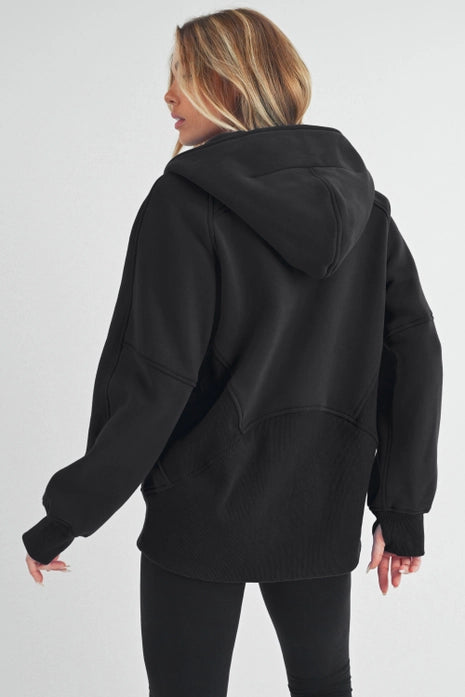 Mila Half Zip Pullover in Black