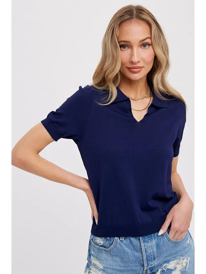 The Margo Polo Shirt in Navy