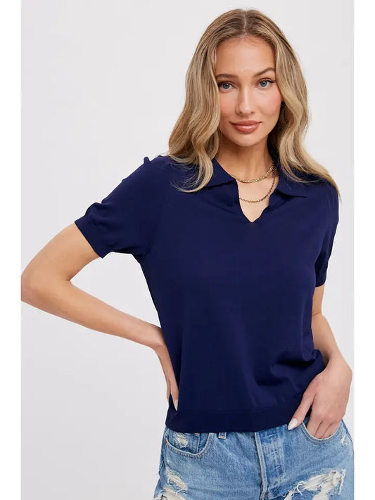 The Margo Polo Shirt in Navy