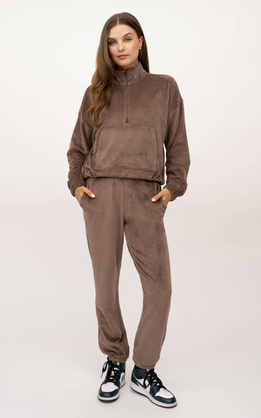 Marissa Double Butter Half Zip Pullover Jogger Set by 90 Degree by Reflex