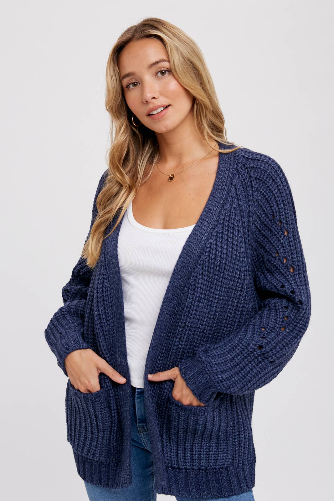 The Debbie Chunky Cardigan in Navy