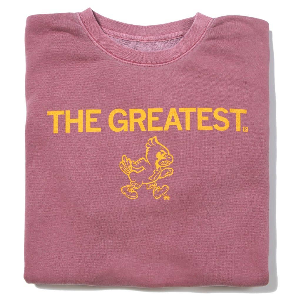 The Greatest Cy Crew Sweatshirt in Pigment Maroon by Raygun