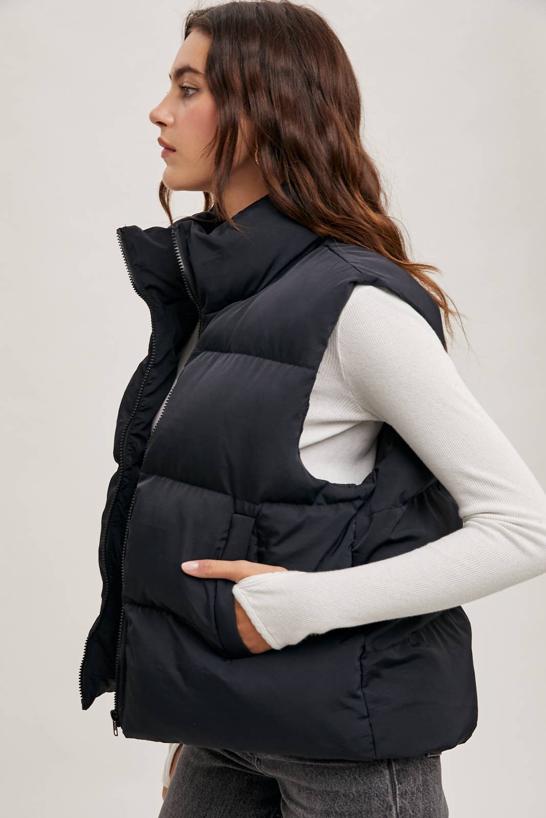 Chelsea Puffer Vest in Black