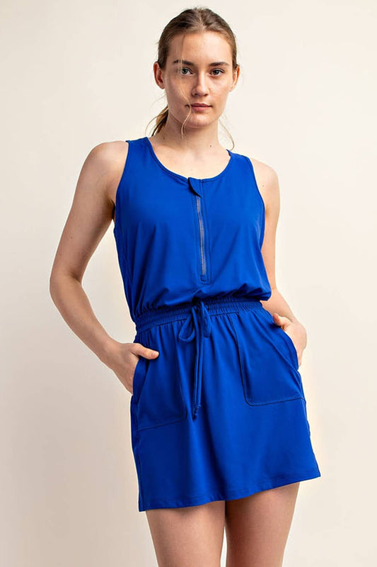 The Lizzie Romper Dress in Royal Blue